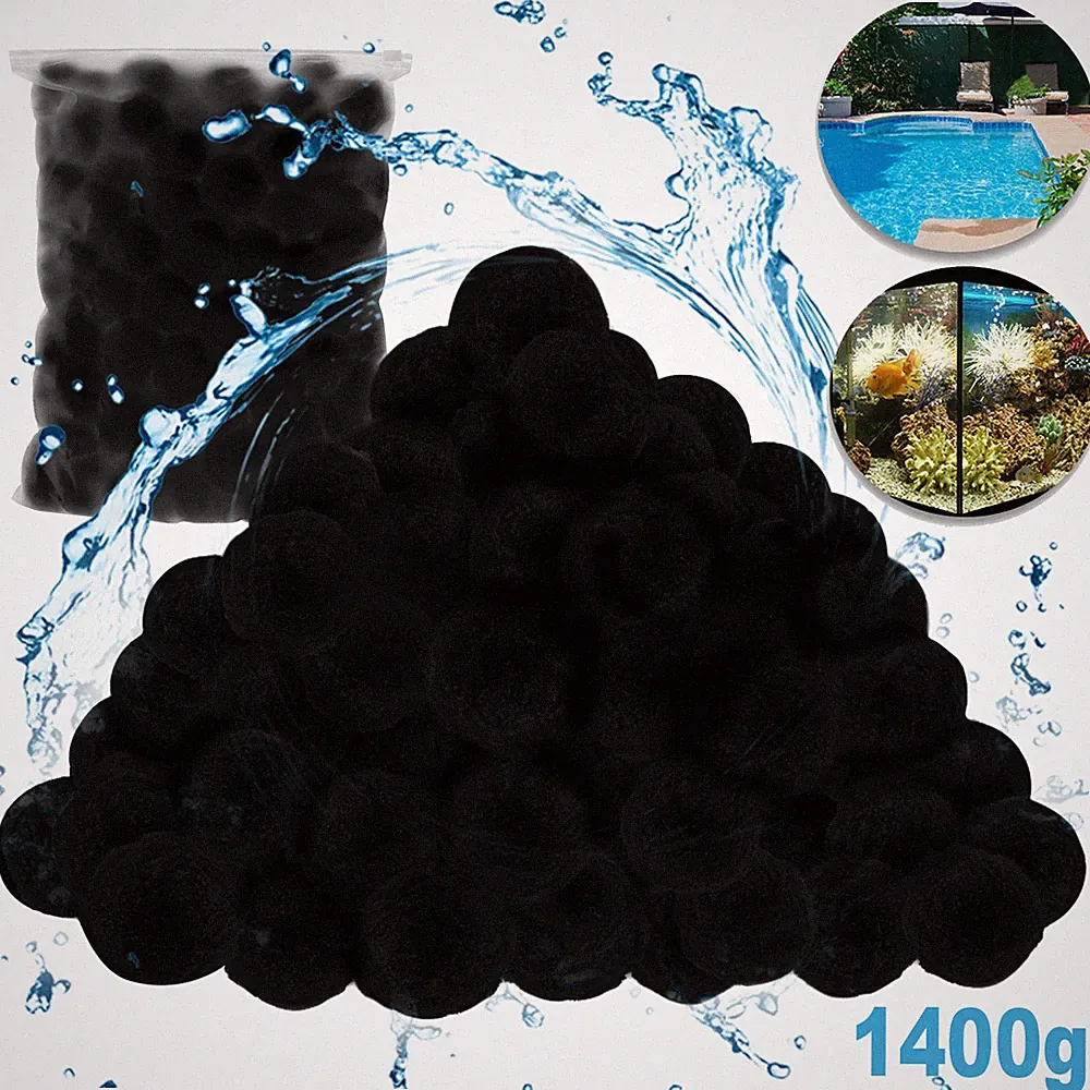 1400g Filter Balls Pool 50kg Recyclebar Steinbach Filterbälle Quarzsand Schwarz