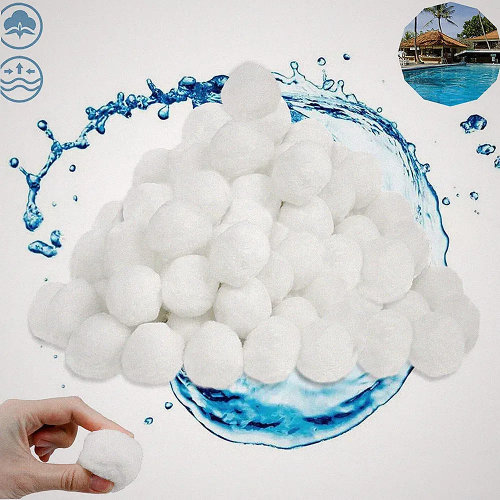 1400g Pool Filter Balls Filterbälle Poolfilter Sandfilter Ersetzen 50kg Weiß
