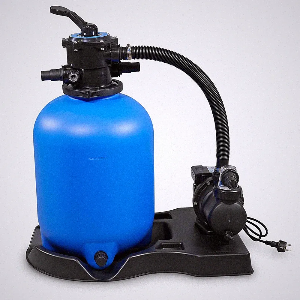 6,0m³/h Sandfilter ECO Ø 300 mit SPS-75-1 Pumpe für Pools bis 30m³ 6-Wege Ventil
