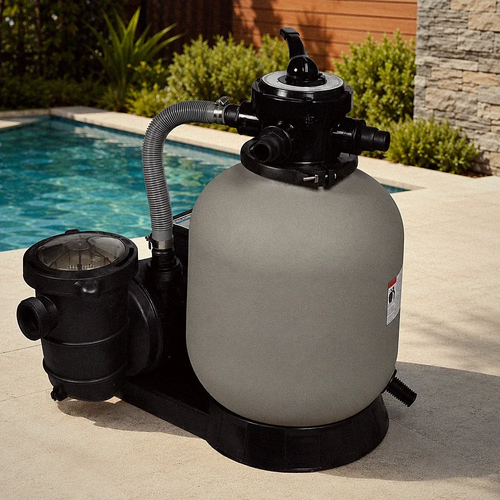 600W Sandfilterpumpe Pool Filteranlage Sandfilter Pumpe 17000 L/h