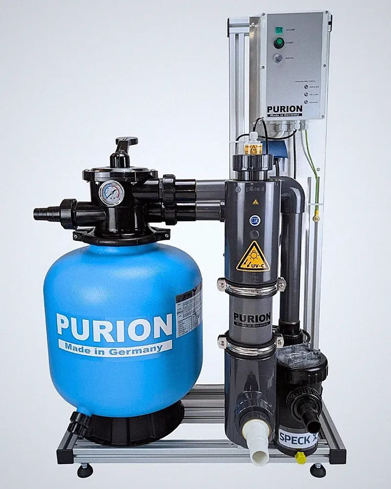 Algenfreier Pool Komplettsystem PURION 40 Pumpe + Sandfilter + UVC