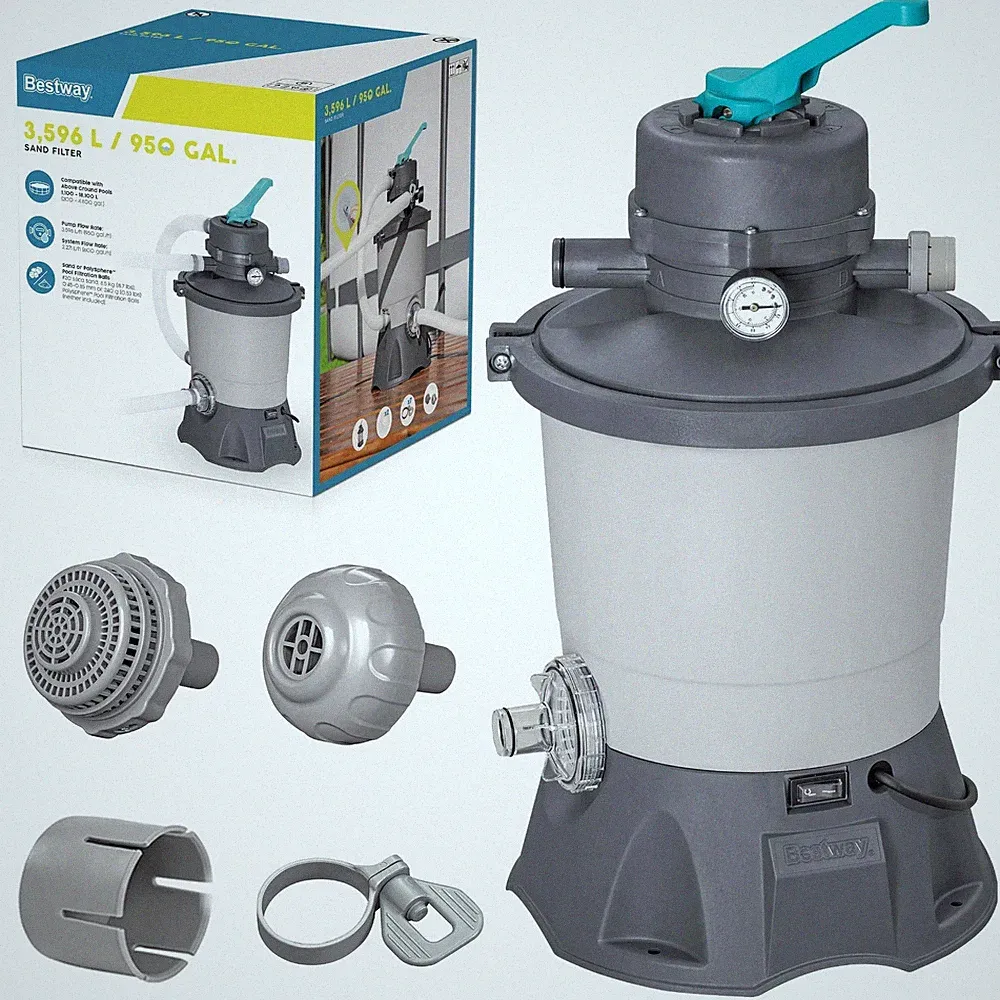 BESTWAY Flowclear Sandfilterpumpe Sandfilteranlage Filterpumpe Pool 3596 l/h