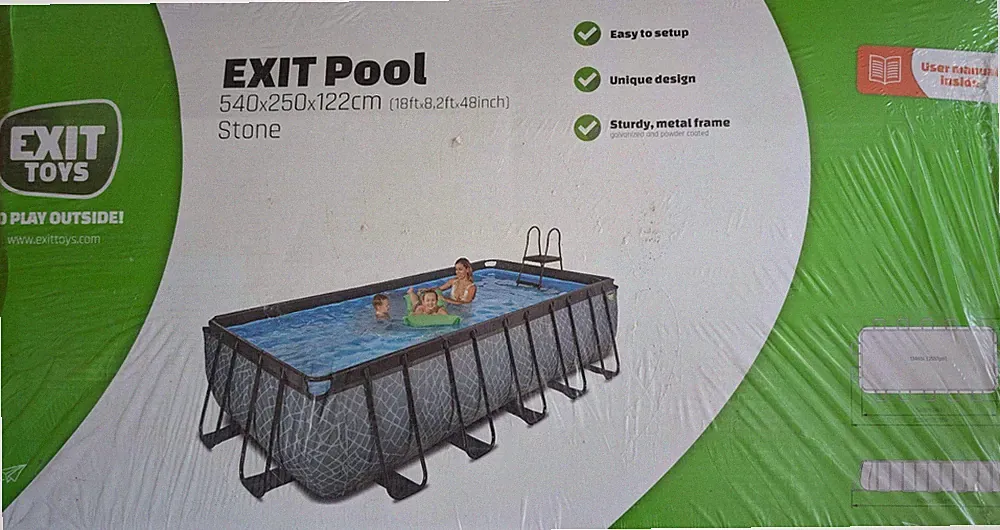EXIT Stone Pool 540x250x122cm mit Sandfilterpumpe - grau NEU