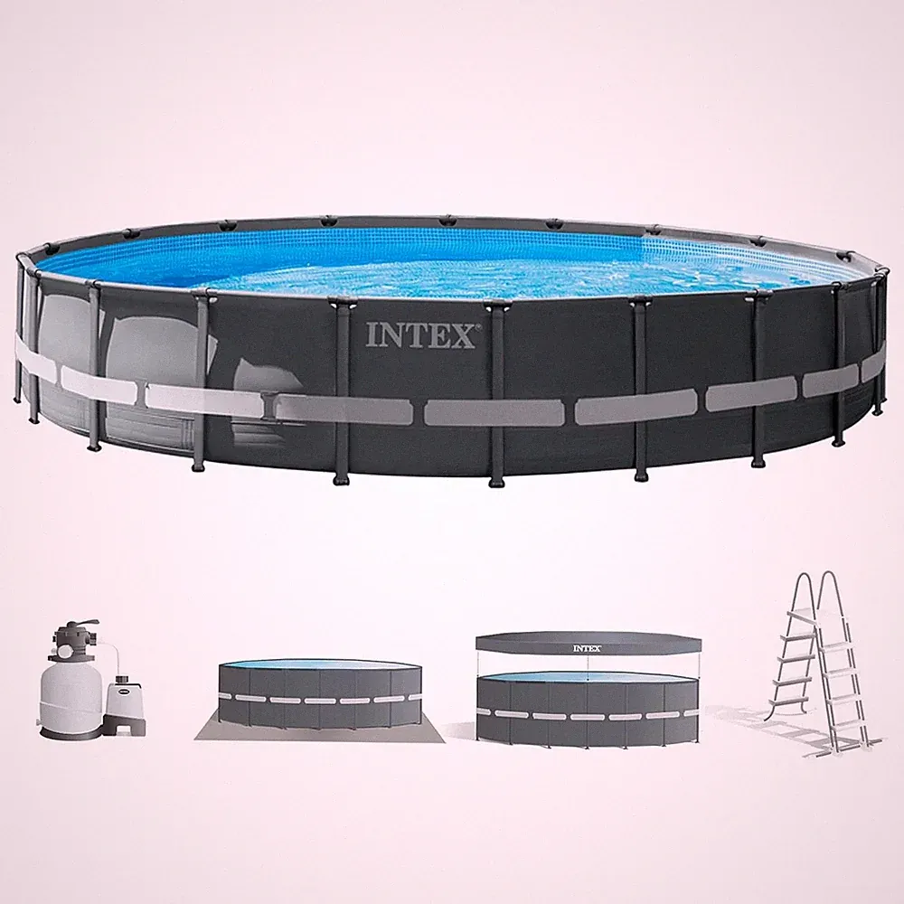 INTEX 26334GN Frame Pool Set Ultra XTR 610x122cm mit Sandfilterpumpe Leiter Set