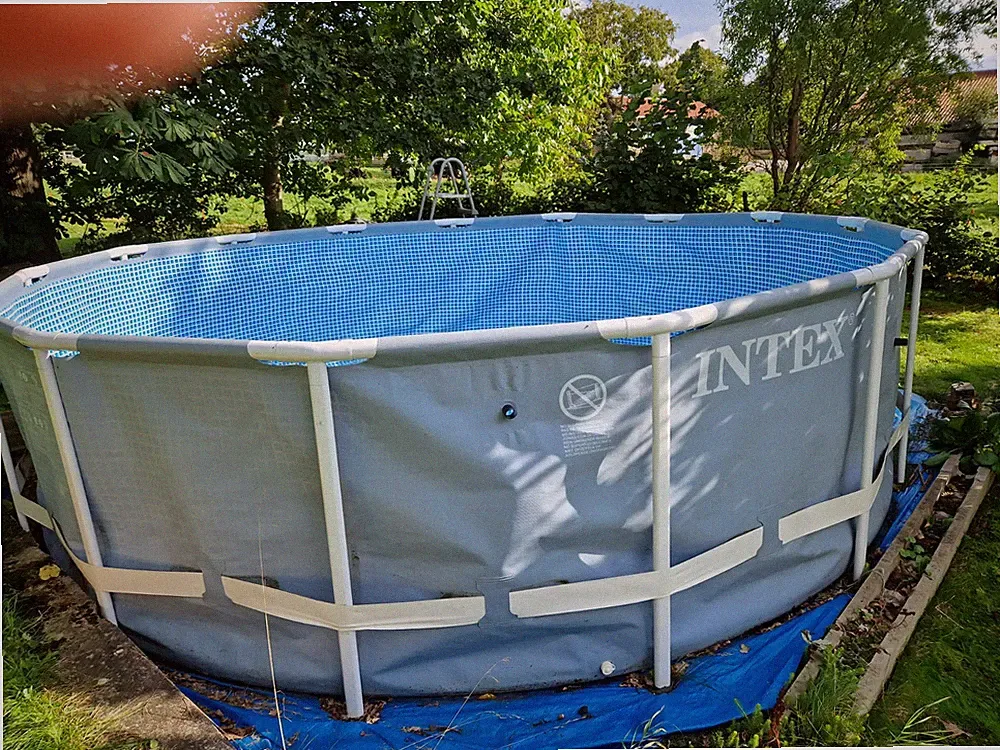 INTEX 457x122Frame Swimming Pool Schwimmbecken Schwimmbad mit Sandfilter Pumpe