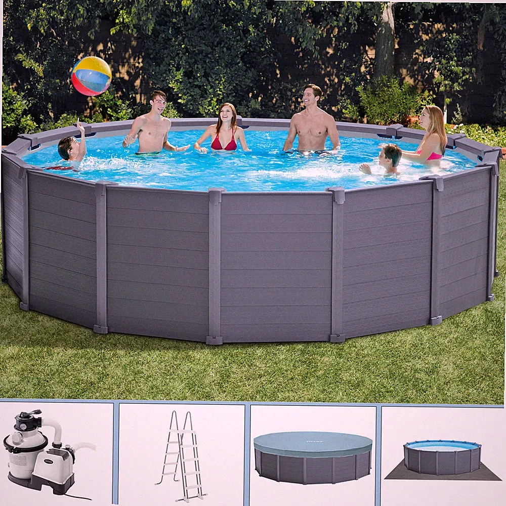 INTEX 478x124 Frame Swimming Pool Schwimmbecken Schwimmbad mit Sandfilter Pumpe