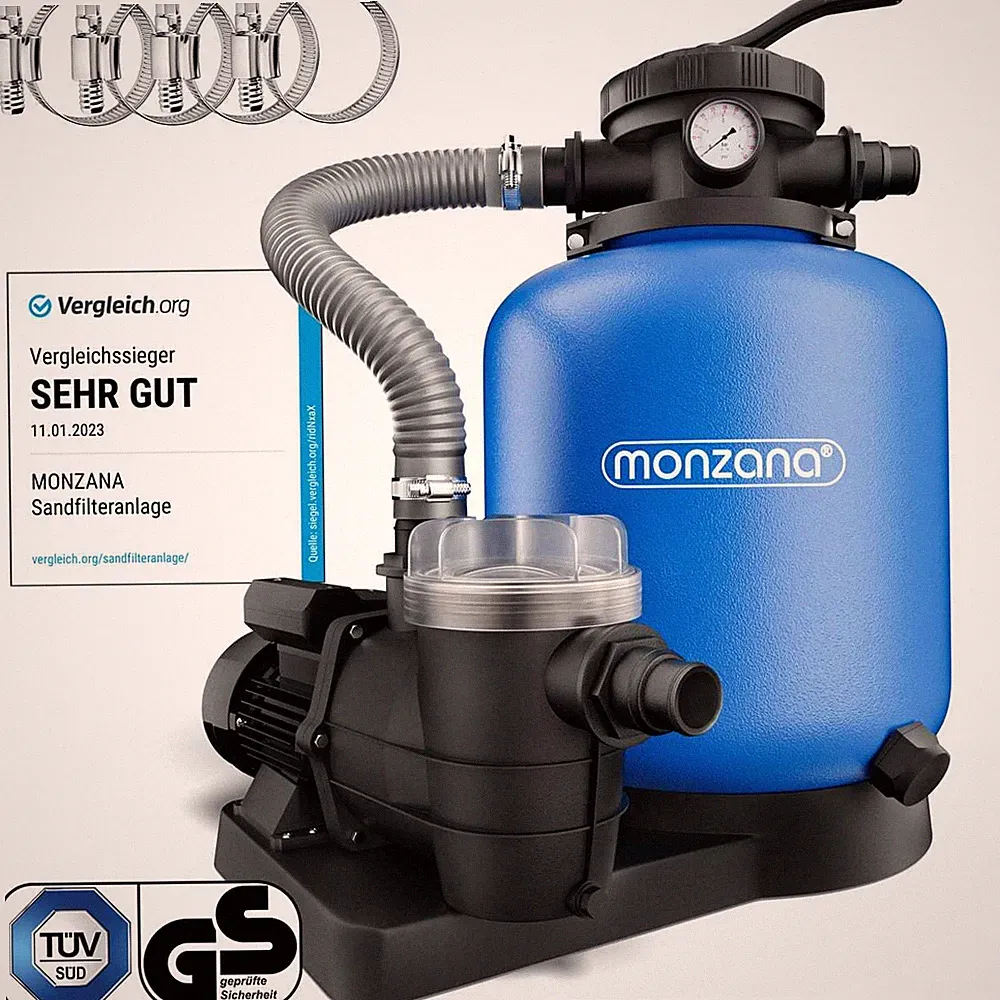 MONZANA® Sandfilteranlage Filterkessel Pool Filteranlage Sand Wasserfilter 7Wege