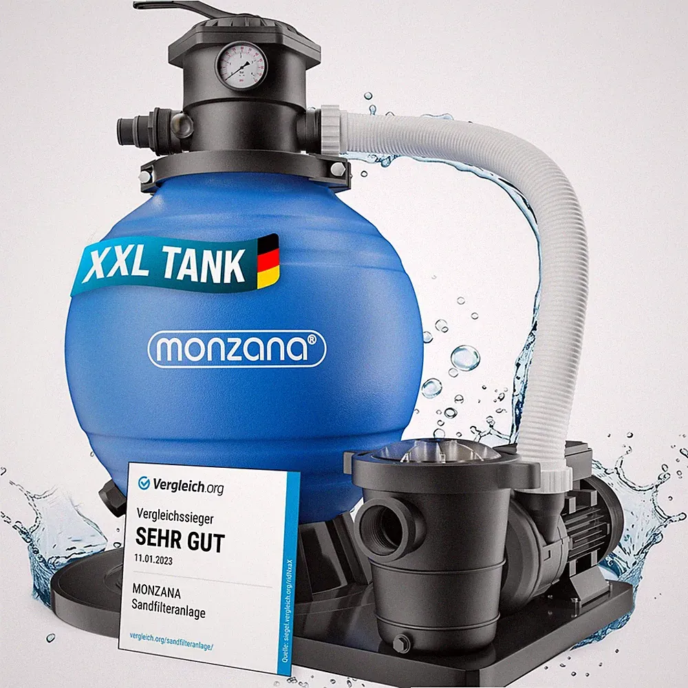 MONZANA® Sandfilteranlage Vorfilter 15900 l/h Sandfilter Poolpumpe Filterpumpe