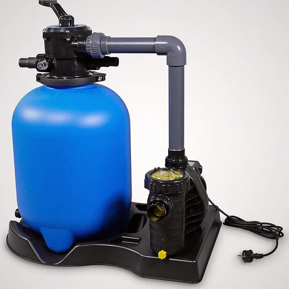 OKU Sandfilter Bali Premium 400 mit Aqua Plus 8 bis 40m³ Pool Filter Pumpe
