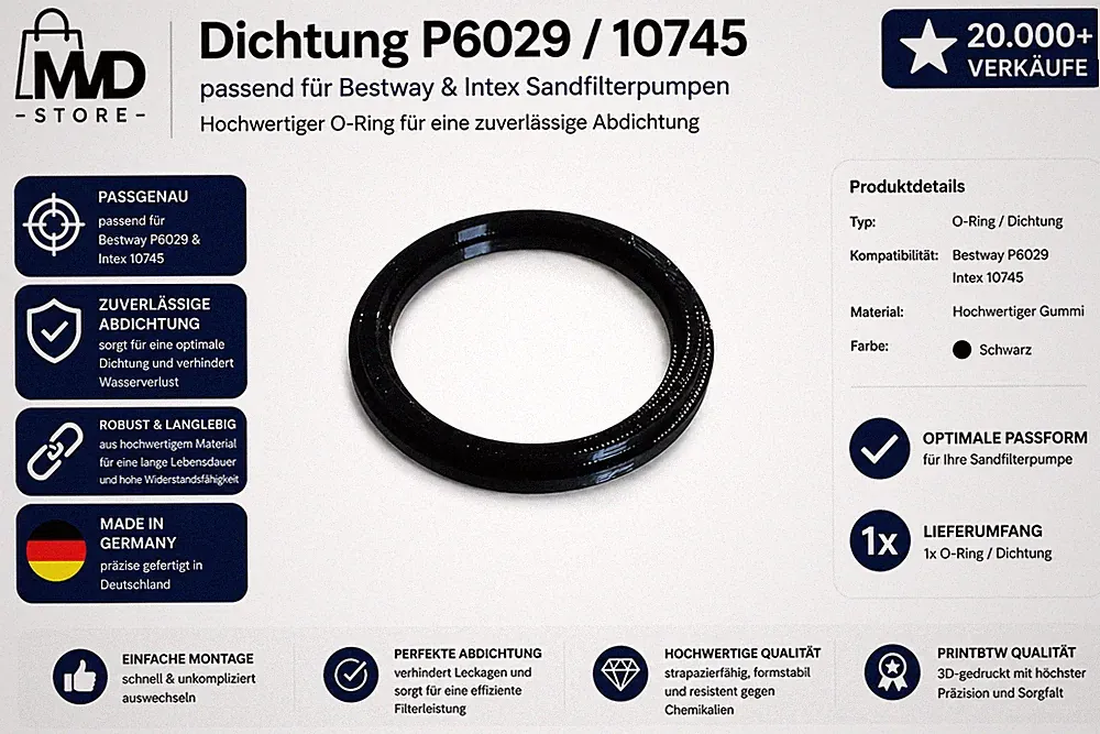 passend für Bestway Dichtung P6029 Intex 10745 O-Ring Sandfilterpumpe Poolpumpe