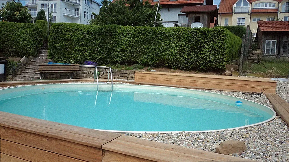 POOL RUNDBECKEN 400x120 cm KOMPLETTSET 0,8mm sand KOMBIHANDLAUF FUTURE POOL 4,0