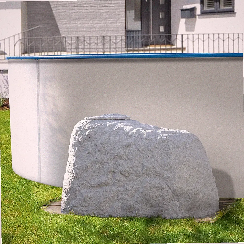 Sandfilter Anlage Abdeckung für Poolpumpe Steinoptik Covercave granit grau