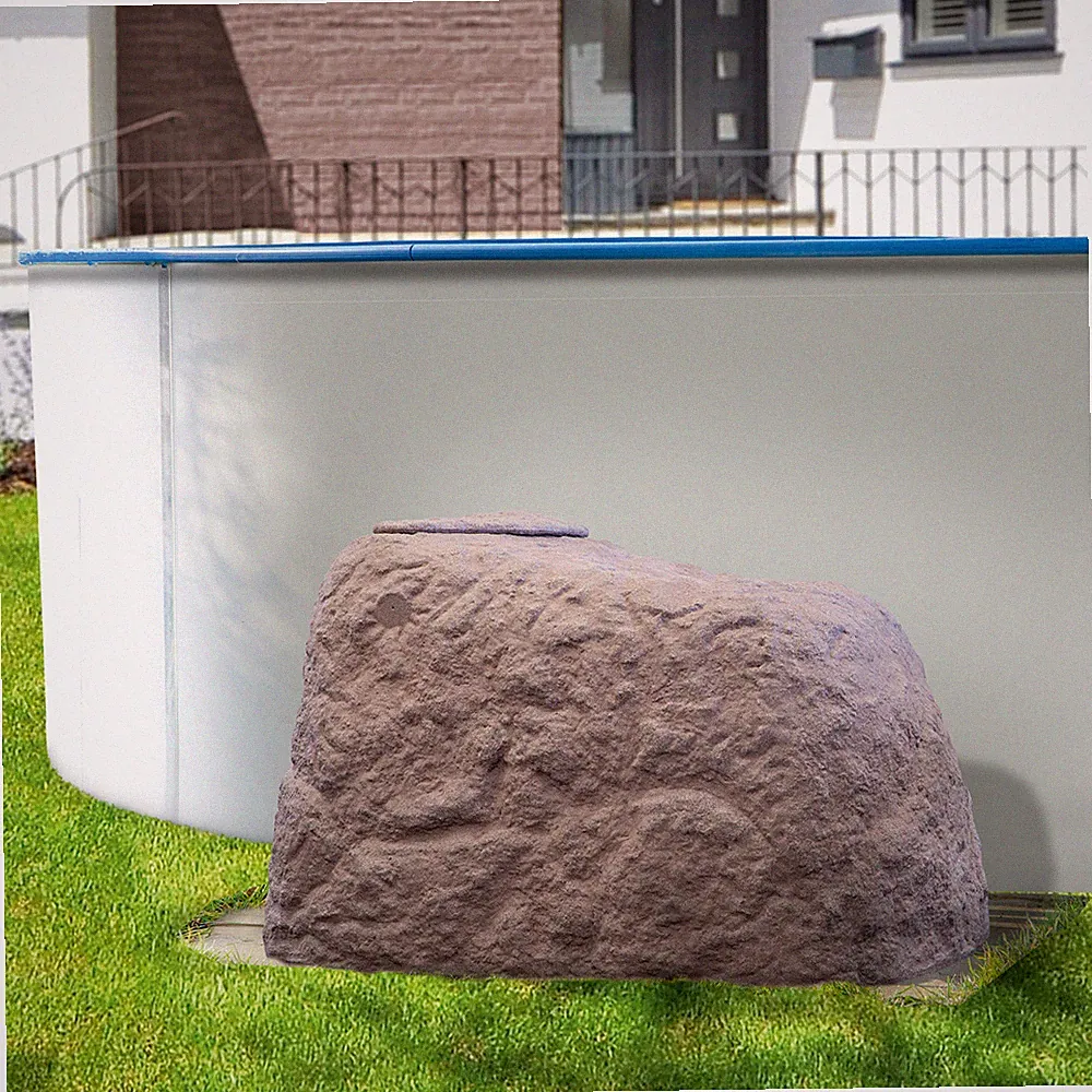 Sandfilter Anlage Abdeckung für Poolpumpe Steinoptik Covercave Klinker Rot