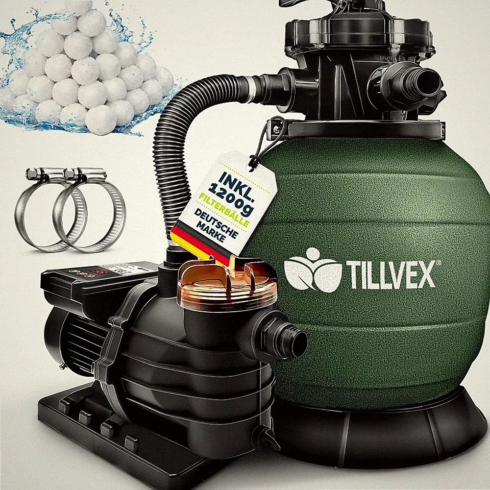 Sandfilteranlage 13200L/h Pumpe Filteranlage Sandfilter Filterkessel Pool 7 Wege
