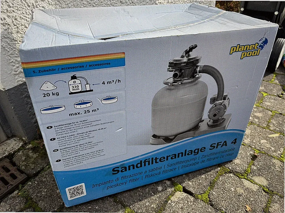 Sandfilteranlage 4 m³/h, 6-Wege-Ventil / SF 124