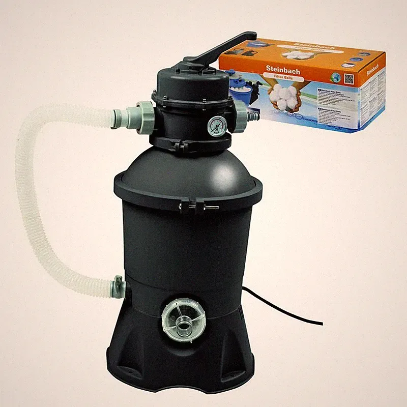 Sandfilteranlage Black Star 2 m³/h inklusive Filterbällchen AQUALOON Poolfilter