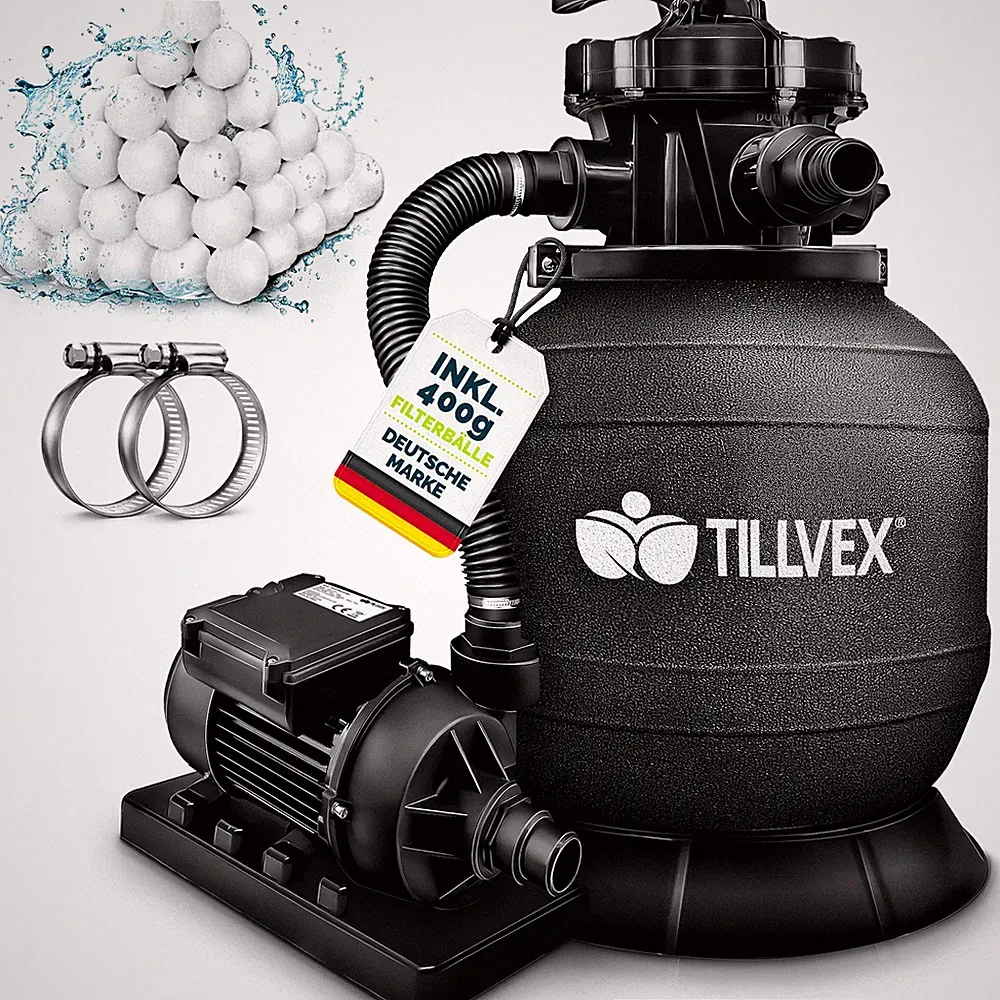 Sandfilteranlage mit Pumpe Filteranlage Sandfilter Filterkessel Pool Filterpumpe