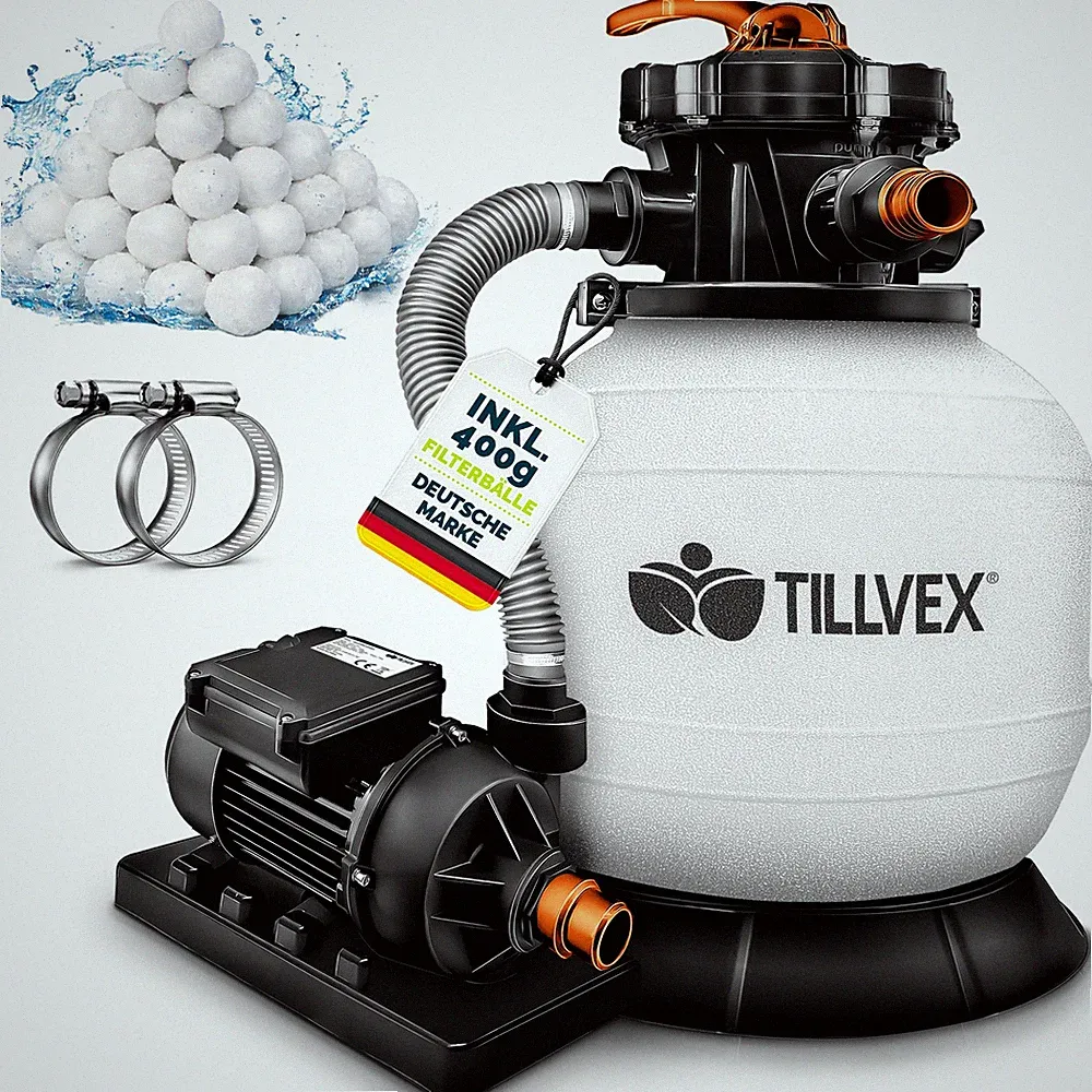Sandfilteranlage mit Pumpe Filteranlage Sandfilter Filterkessel Pool Filterpumpe