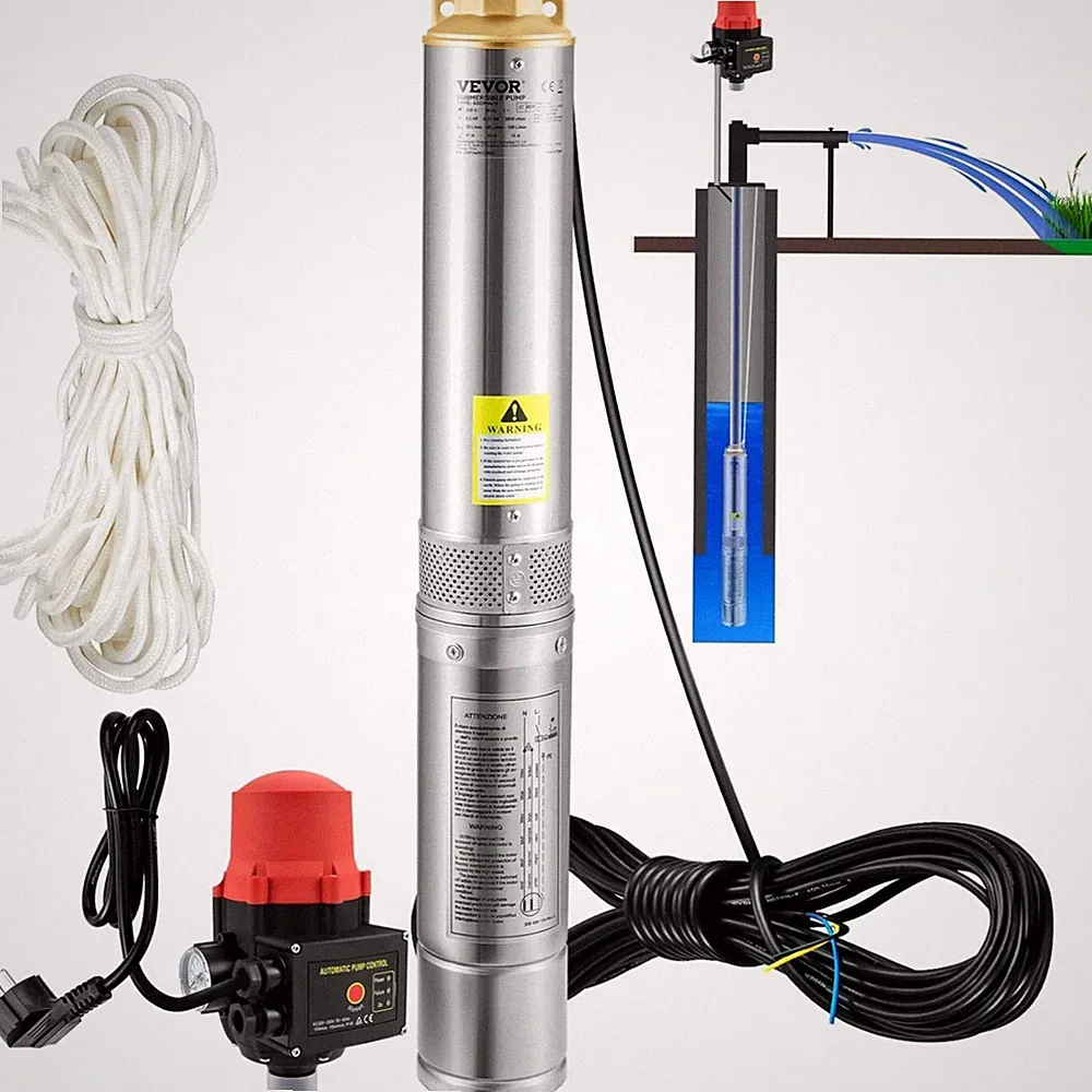 Tauchpumpe Tiefbrunnenpumpe Wasserspumpe Gartenpumpen Sandwasser 750W