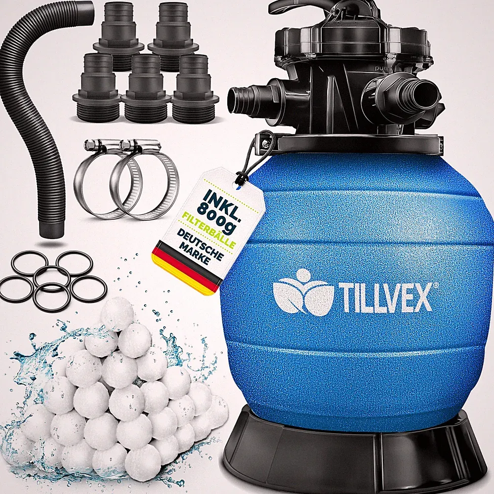 tillvex® Sandfilter für Pool ohne Pumpe Filterkessel Poolfilter Sandfilterkessel